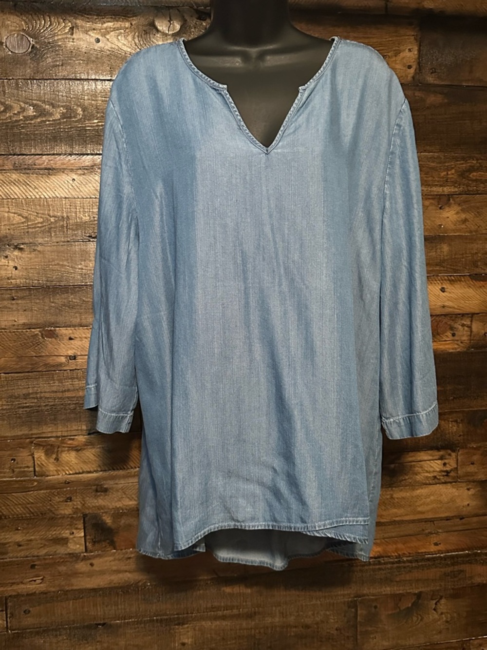 Philosophy Roll Tab Chambray Top